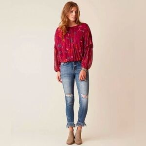 Free People Wildflower Honey Peasant Blouse, Size XS